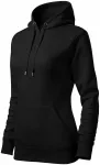 Felpa donna con cappuccio senza zip, nero Felpa donna con cappuccio senza zip, nero