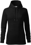 Felpa donna con cappuccio senza zip, nero Felpa donna con cappuccio senza zip, nero