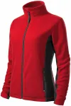 Giacca da donna in pile a contrasto, rosso