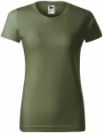 Maglietta semplice da donna, khaki Maglietta semplice da donna, khaki