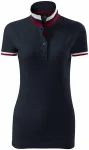 Polo da donna con colletto alzato, blu scuro