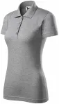 Polo donna slim fit, marmo grigio scuro