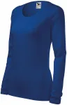 T-shirt aderente da donna con maniche lunghe, blu reale