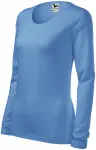 T-shirt aderente da donna con maniche lunghe, cielo blu