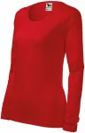 T-shirt aderente da donna con maniche lunghe, rosso