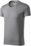 T-shirt attillata da uomo, marmo grigio scuro