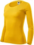 T-shirt da donna a maniche lunghe, giallo