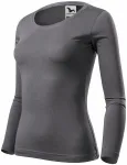 T-shirt da donna a maniche lunghe, grigio acciaio