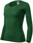 T-shirt da donna a maniche lunghe, verde bottiglia T-shirt da donna a maniche lunghe, verde bottiglia