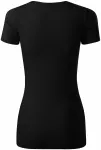 T-shirt da donna con cuciture decorative, nero T-shirt da donna con cuciture decorative, nero