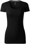 T-shirt da donna con cuciture decorative, nero T-shirt da donna con cuciture decorative, nero