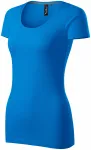 T-shirt da donna con cuciture decorative, oceano blu