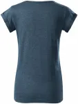 T-shirt da donna con maniche arrotolate, marmo denim scuro