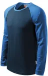 T-shirt da uomo a contrasto con maniche lunghe, blu scuro