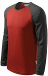 T-shirt da uomo a contrasto con maniche lunghe, rosso marlboro