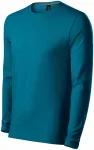 T-shirt da uomo aderente con maniche lunghe, petrol blue