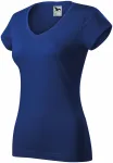 T-shirt donna slim fit con scollo a V, blu reale